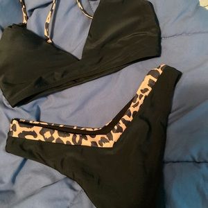 black and cheetah bathing suit